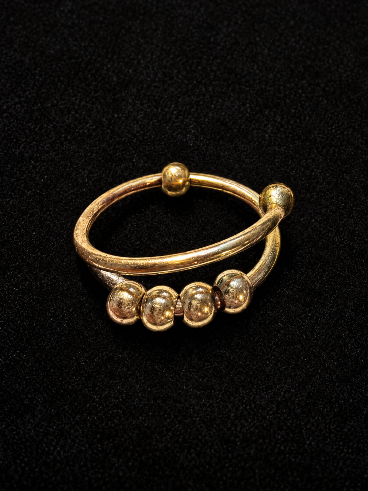 Gold-Tone Spinner Ring · Sliding Bead Band · Size 7