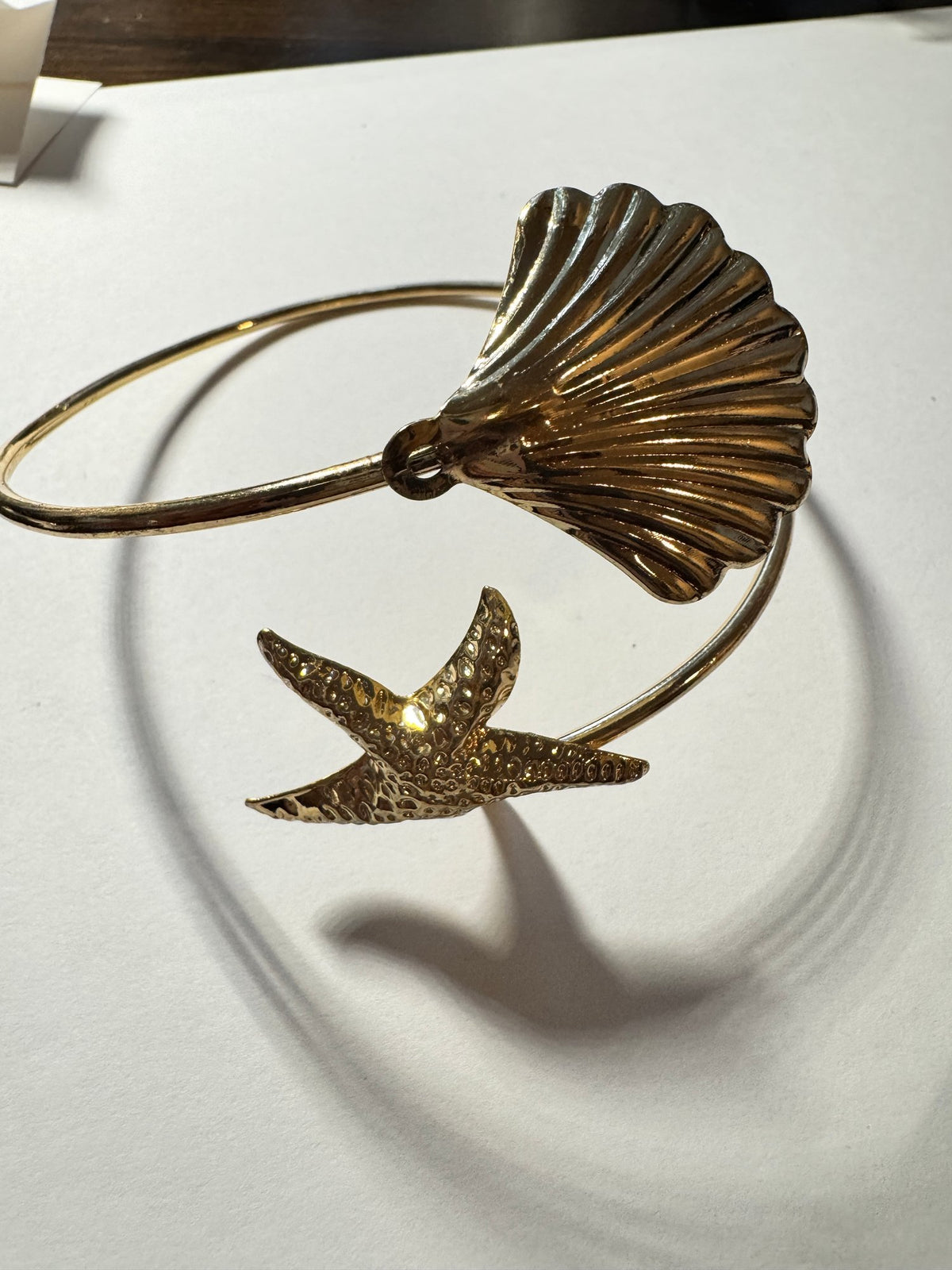 Gold-Tone Bangle · Scallop Shell & Starfish Wrap Cuff Bracelet — photo 3