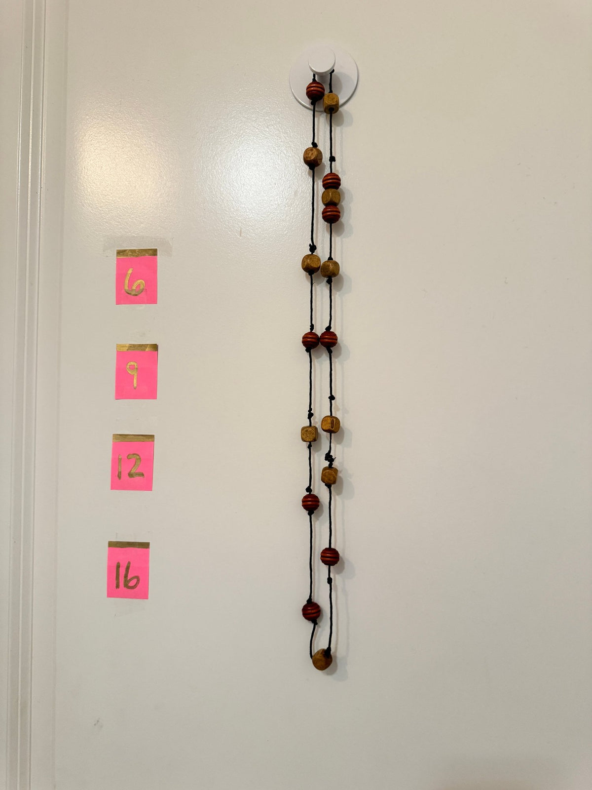 Boho Bead Strand · Gold-Tone & Red Striped Cord Necklace — photo 2