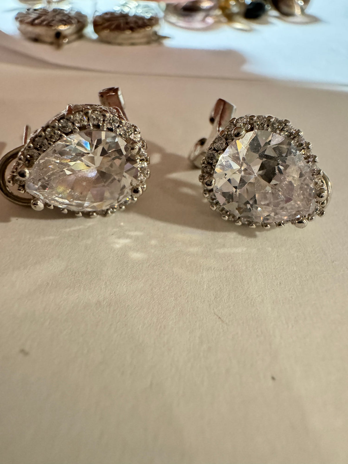 Silver-Tone crystal-look Halo Clip-On Earrings · Statement · Clear — photo 4
