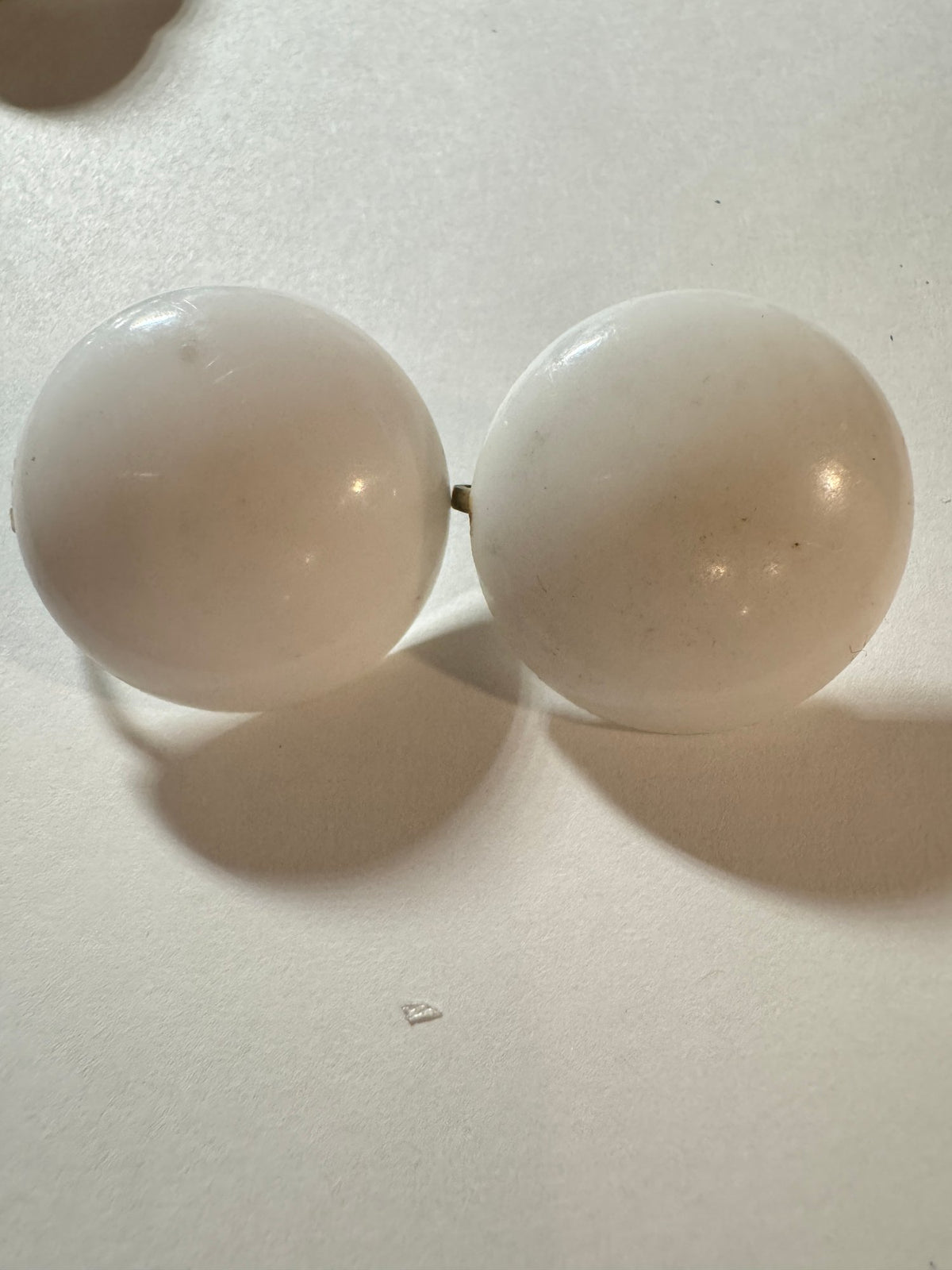 Dome Faux Pearl Earrings · Mid-century-style · Cream White — photo 2