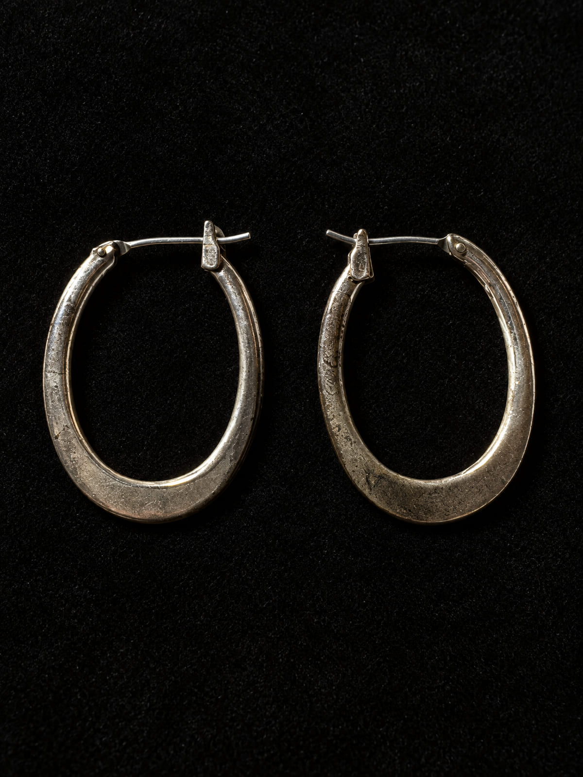 Oval Hoop Earrings · Minimalist · Silver-Tone Pierced