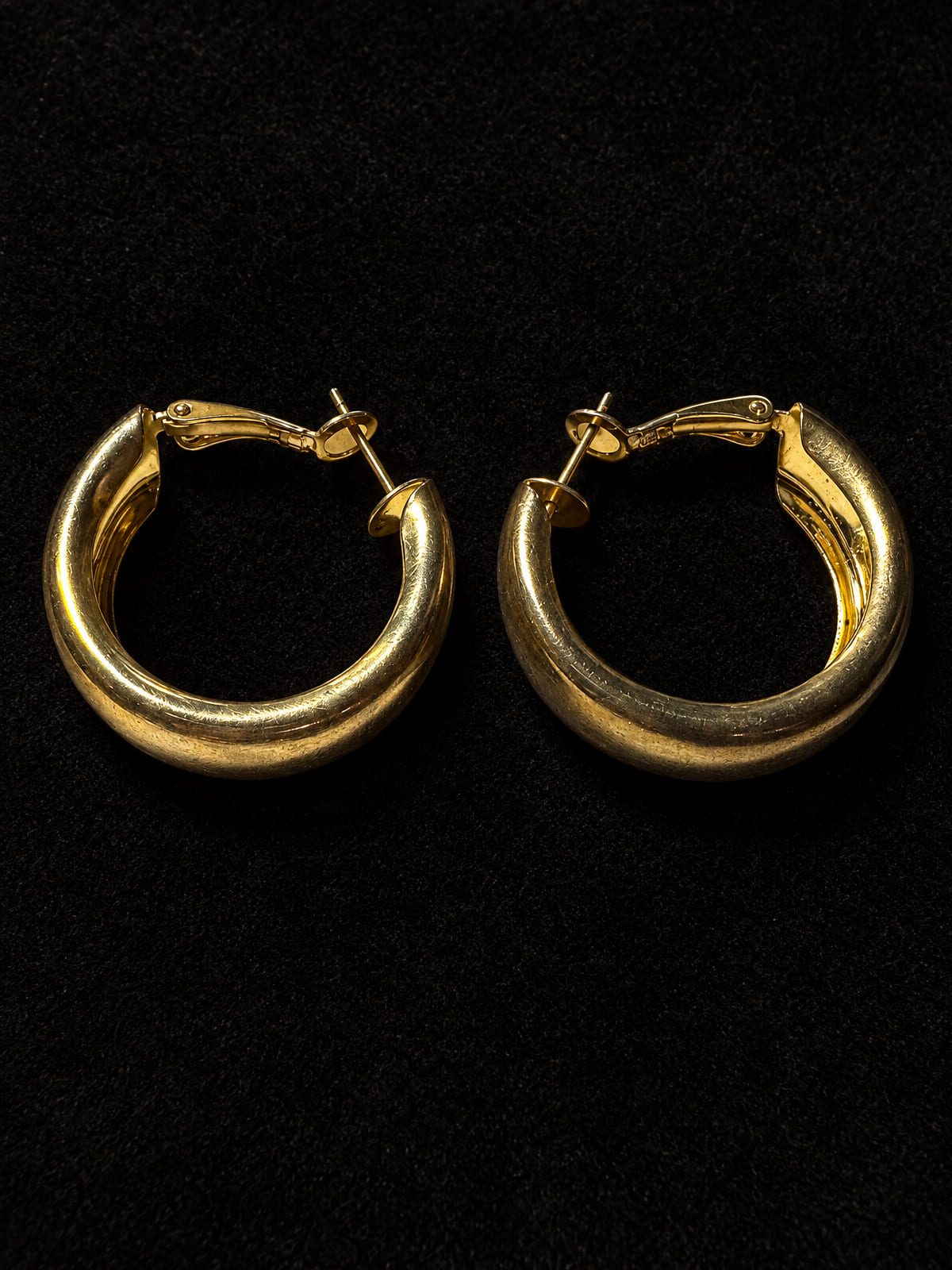 Gold-Tone Hoop Earrings · Wide Chunky Band · Classic