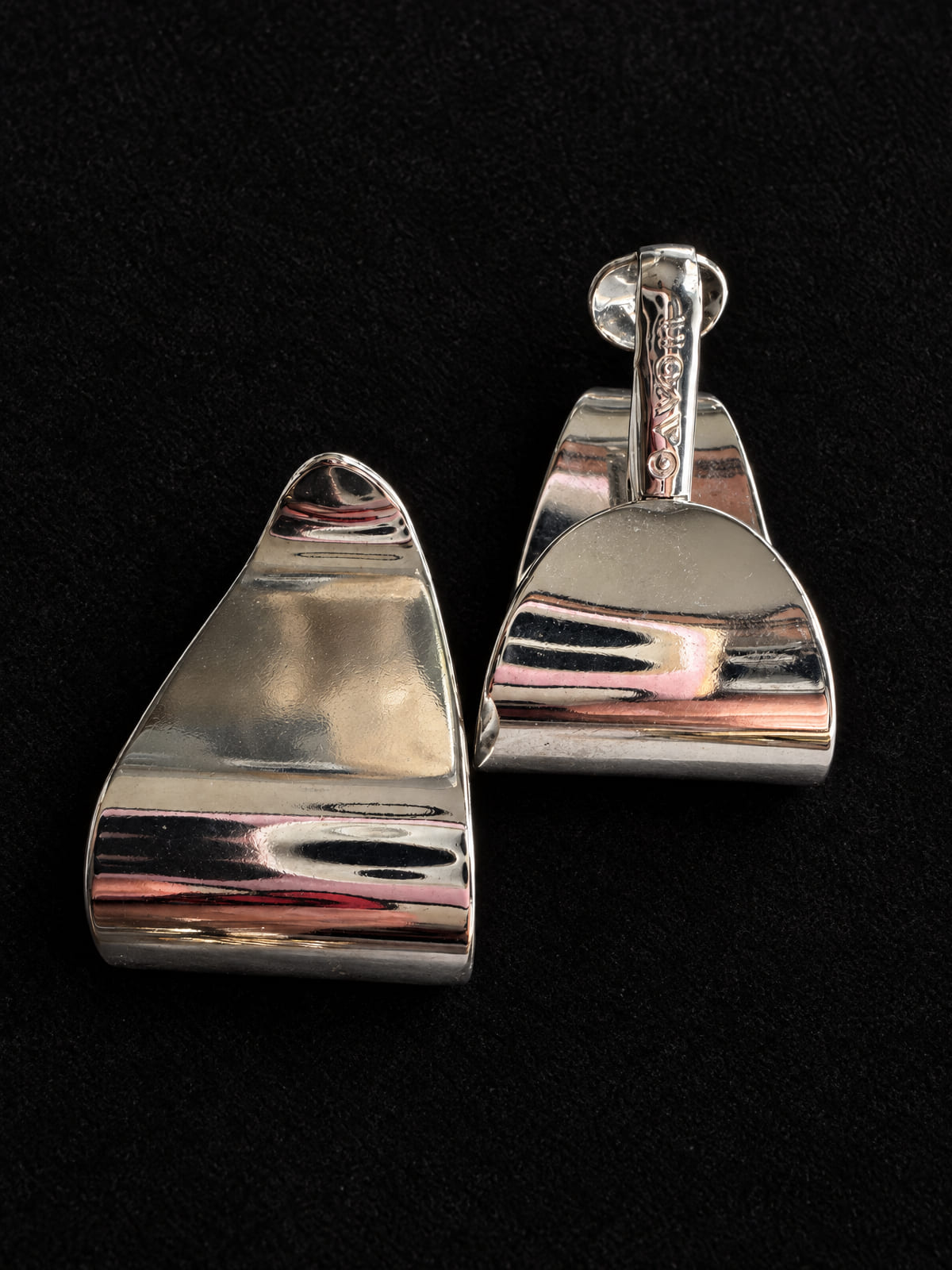 Avon · Silver-Tone Geometric Clip-On Earrings · Sculptural Statement