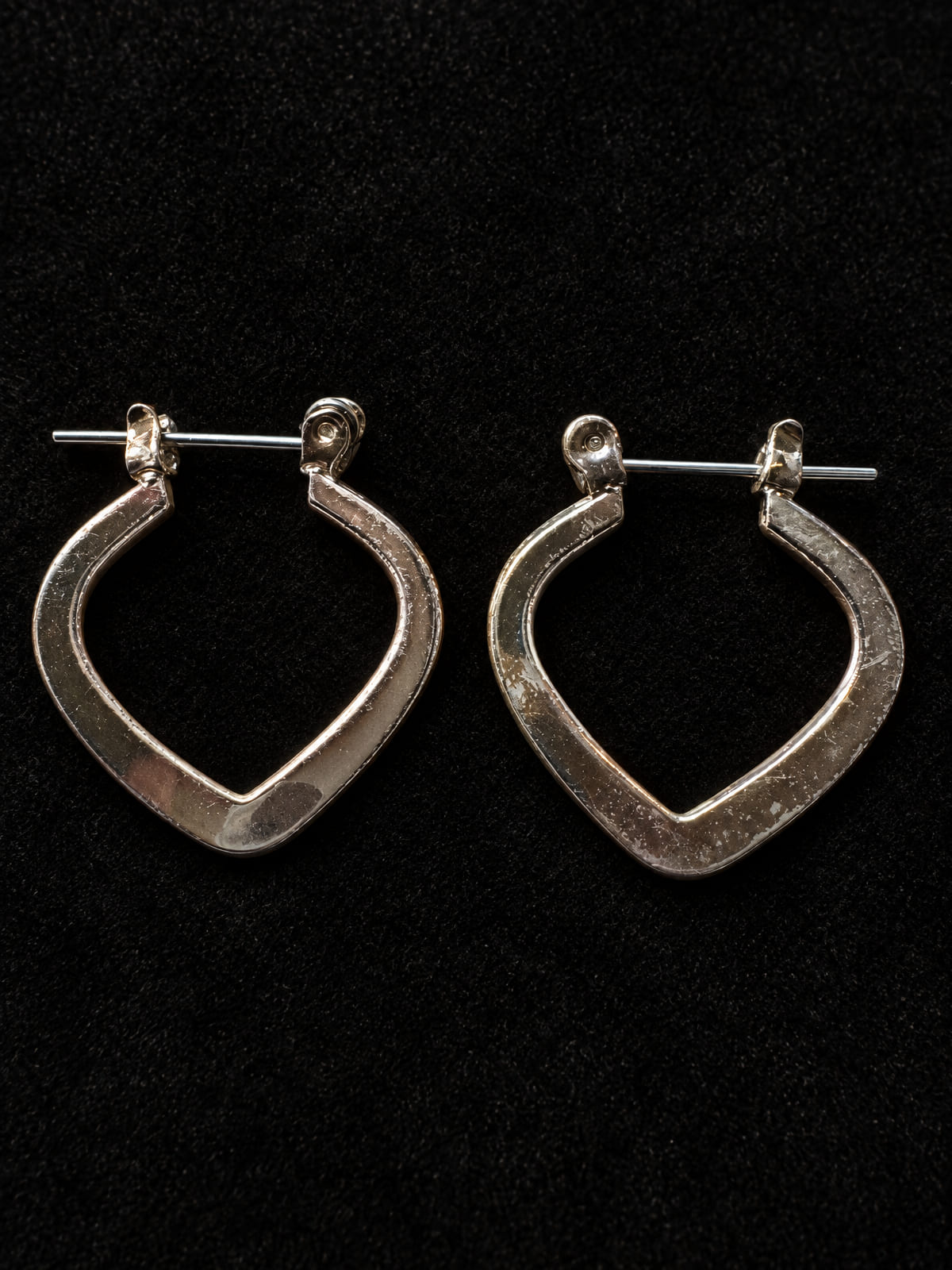 Silver-Tone Geometric Hoop Earrings · Minimalist · Square Drop