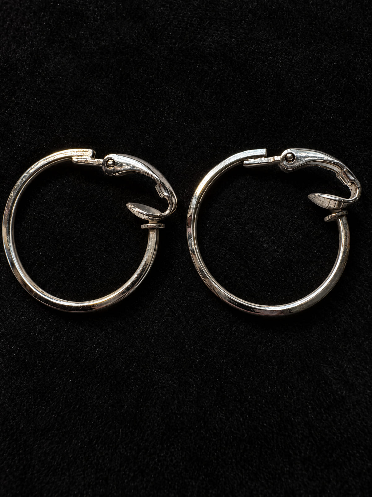 Silver-Tone Hoop Earrings · Snap Clasp · Medium Everyday Hoops