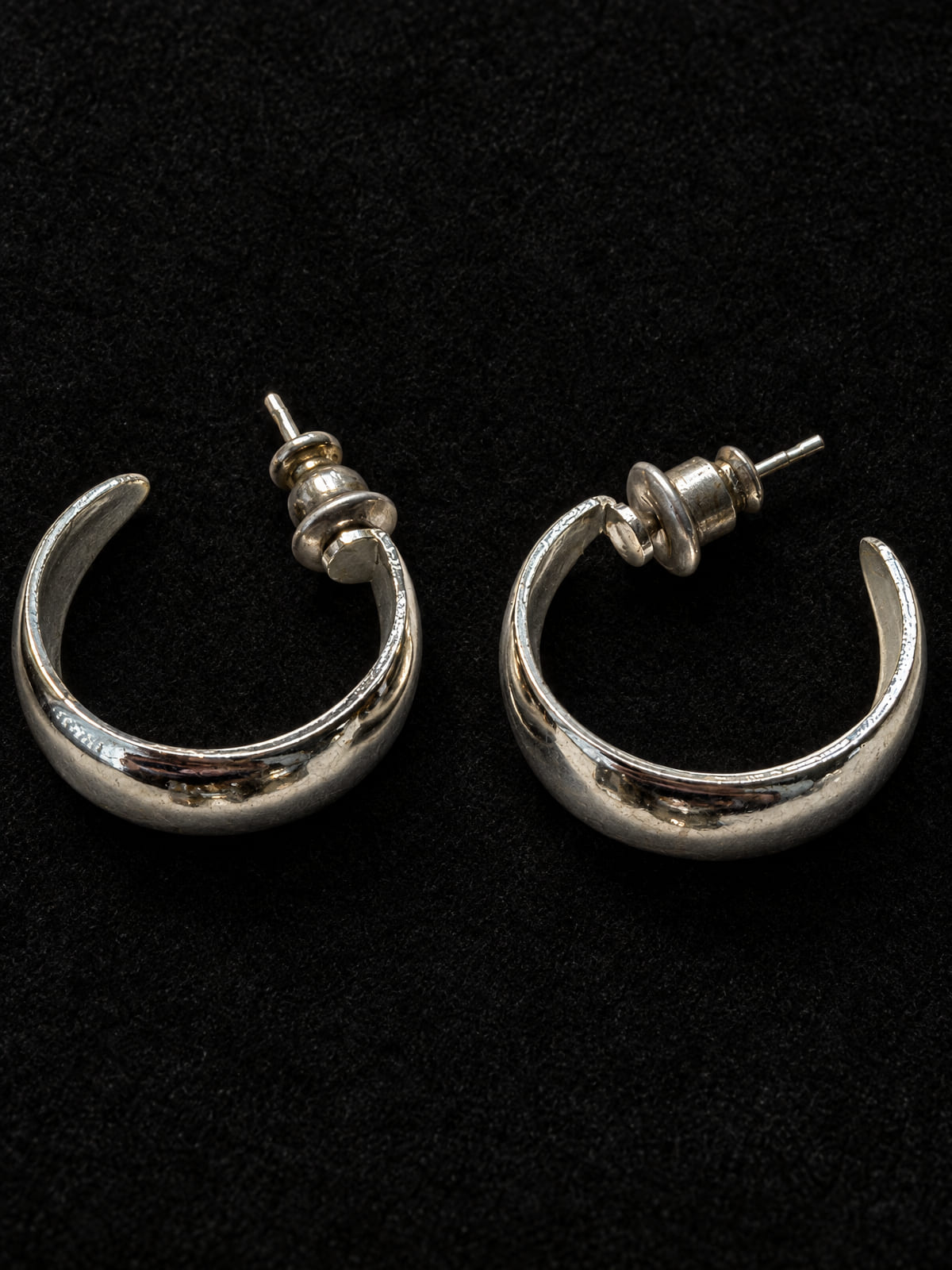 Silver-Tone Chunky Mini Hoop Earrings · Post & Butterfly Back