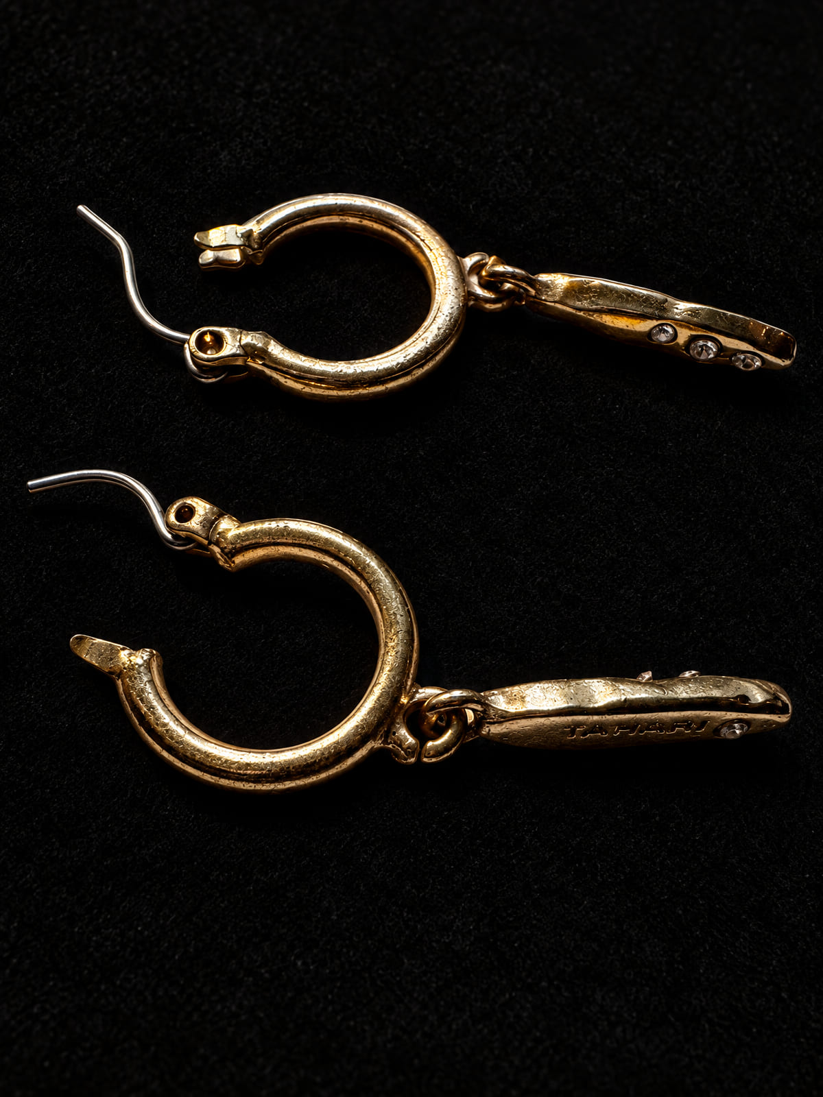 Tahari Hoop & Bar Drop Earrings · Gold-Tone · Crystal-Look