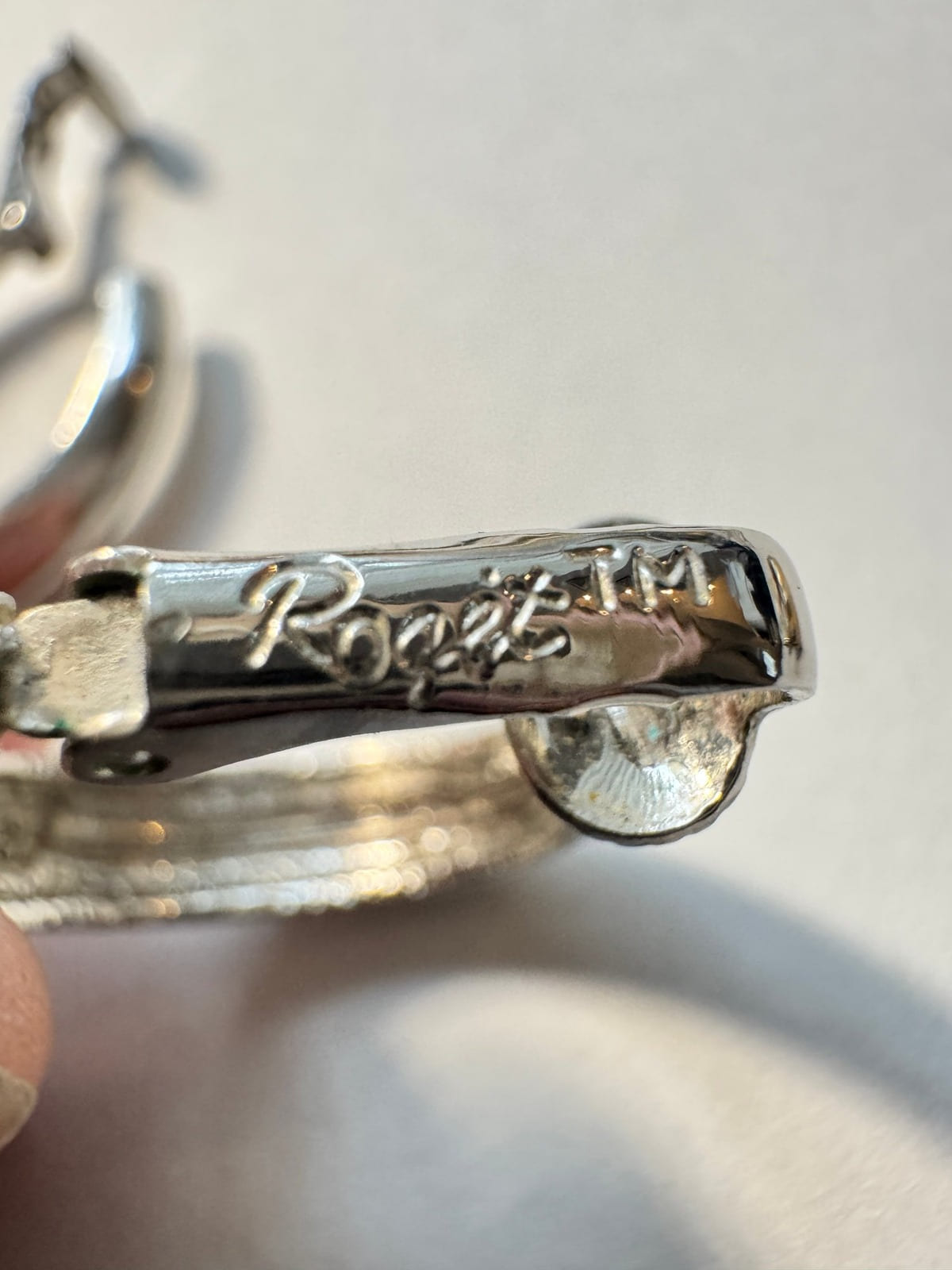 Roget TM · Silver-Tone Hoop Clip-On Earrings · Minimalist — photo 2