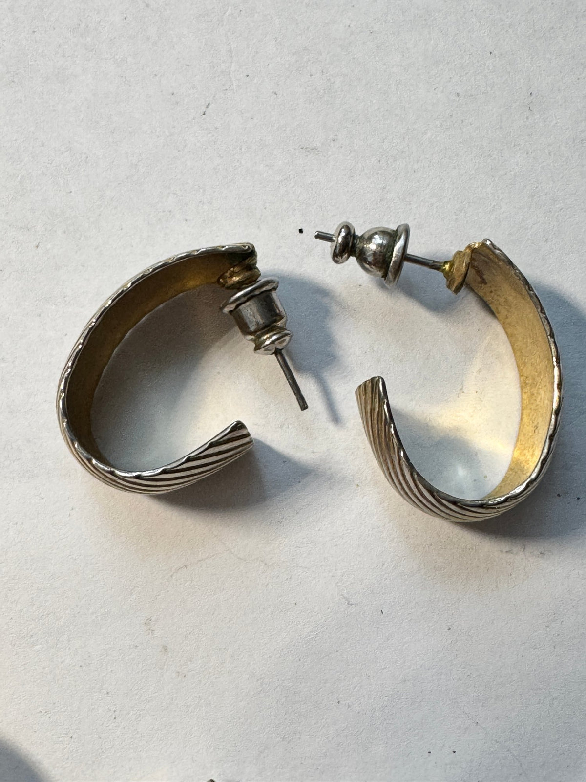 Hoop Earrings · Two-Tone Gold-Tone & Silver-Tone · Post Back — photo 2