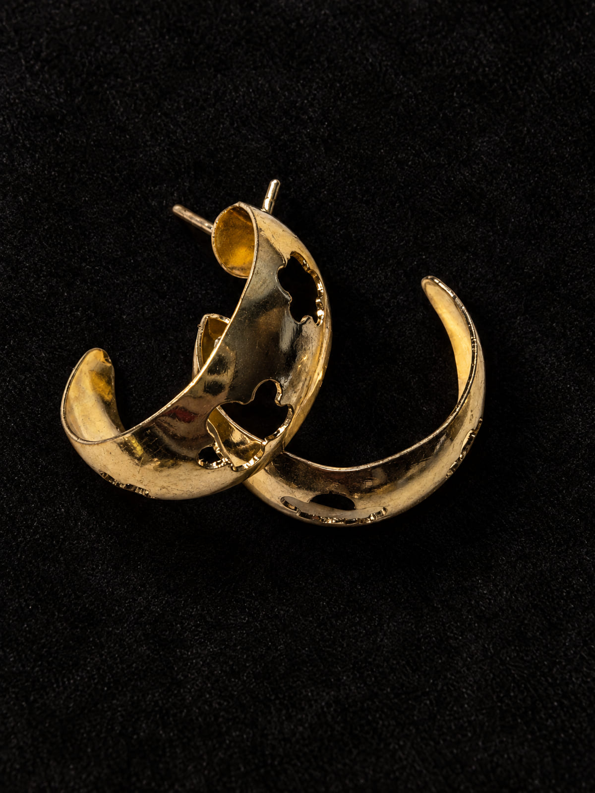 Gold-Tone Mini Hoops · Cutout Heart Detail · Stud Post