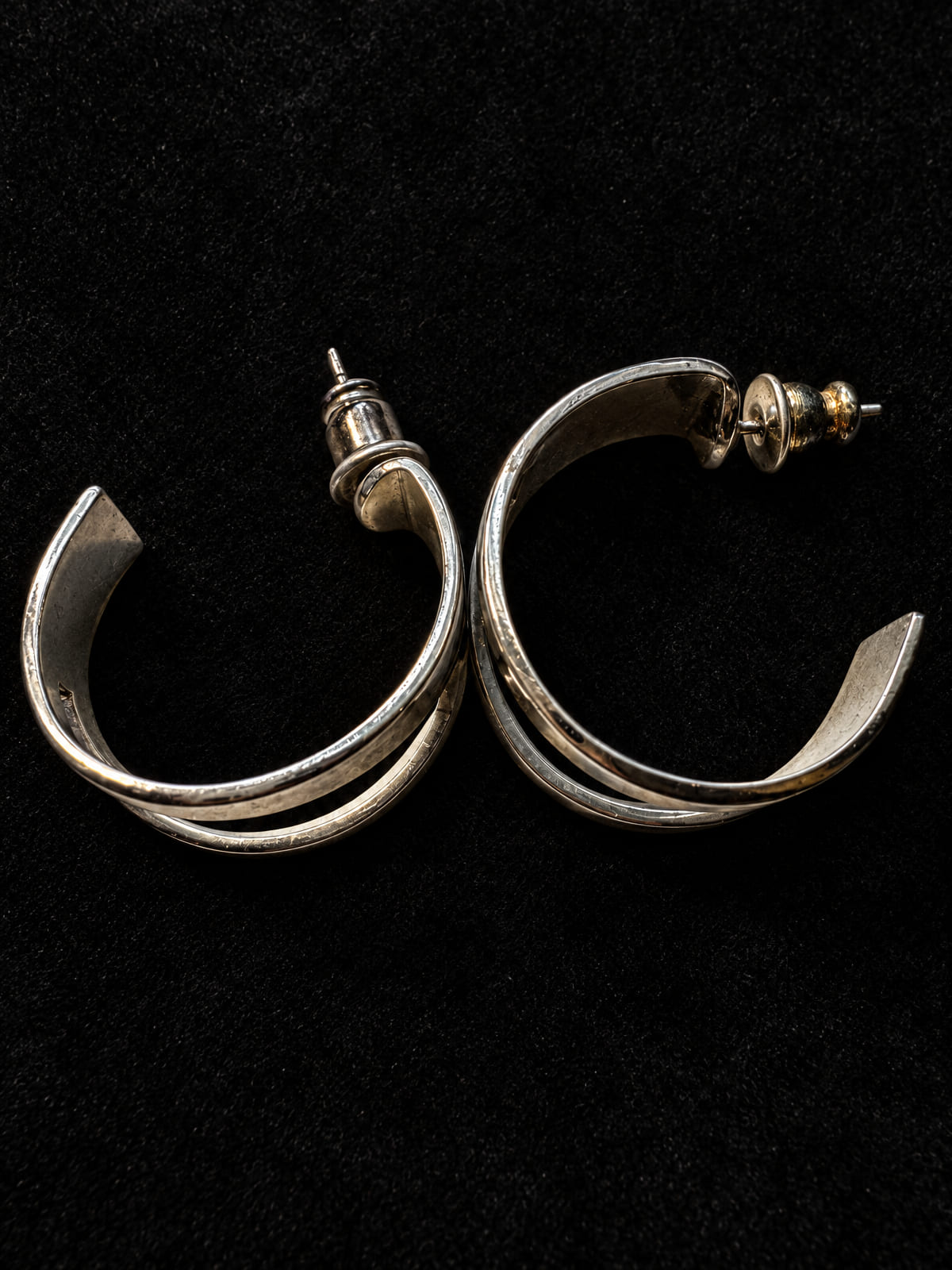 Double-Band Hoop Earrings · Minimalist · Silver-Tone Post
