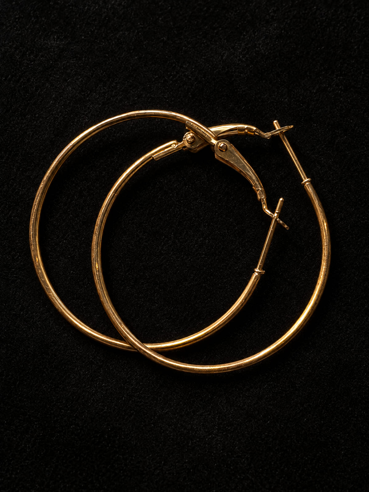 Thin Hoop Earrings · Minimalist · Gold-Tone Latch-Back