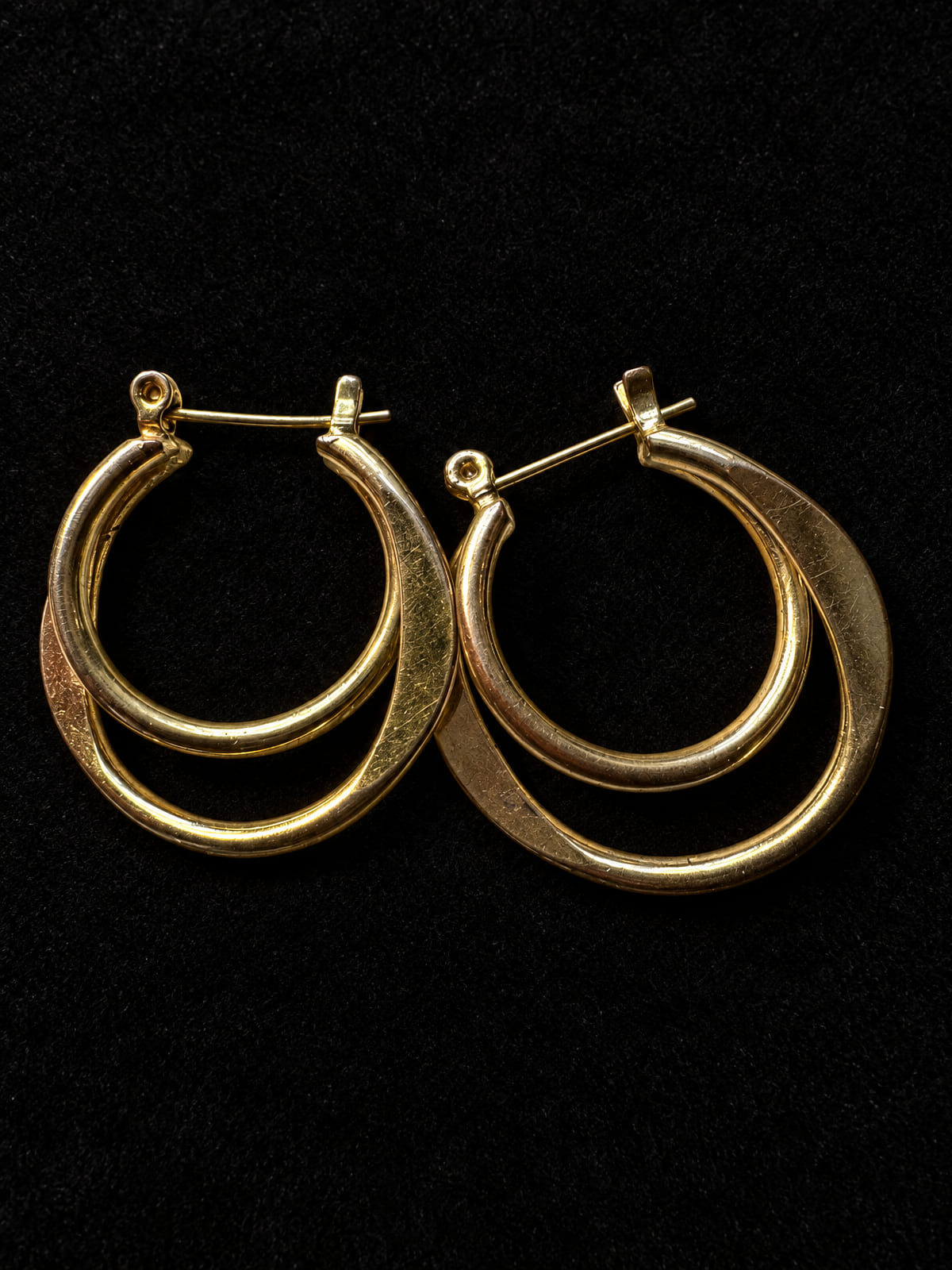 Double Hoop Oval Earrings · Minimalist · Gold-Tone Hinged
