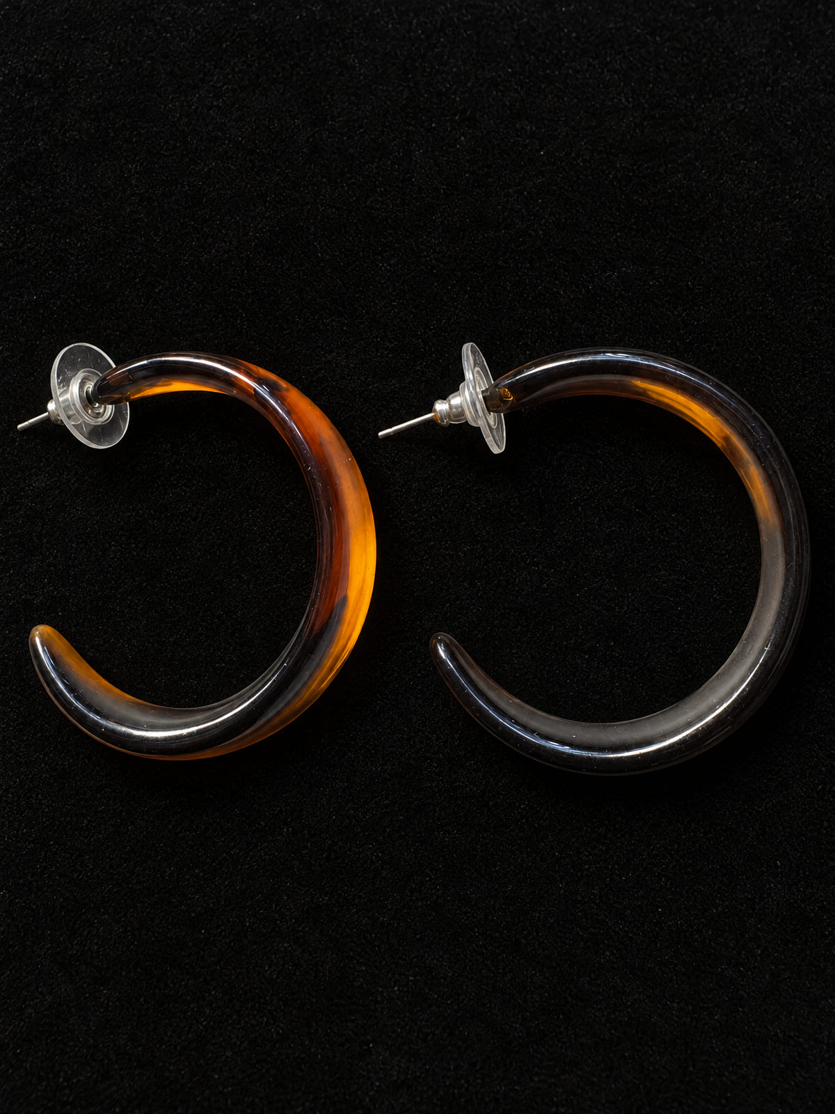 Tortoise Lucite Hoops · Chunky Open Hoop · Amber Smoke Post
