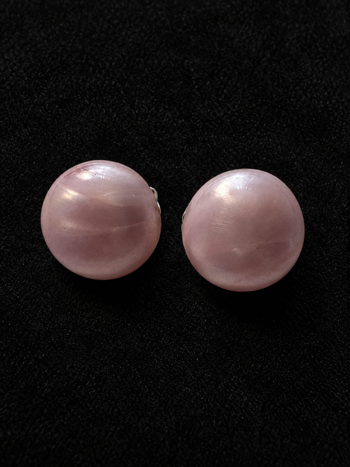 Lucite Ball Earrings · Mid-century-style · Blush Pink Clip-On