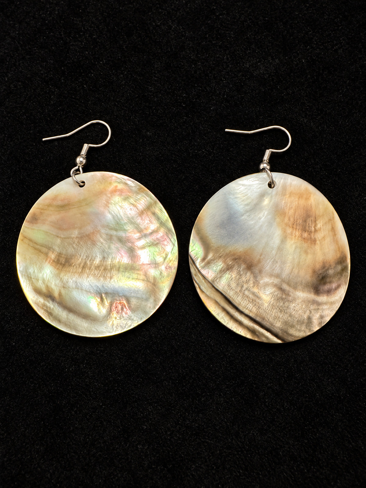 ⚜️ Mother of Pearl Shell | Round Drop Earrings | Iridescent Hook 💗