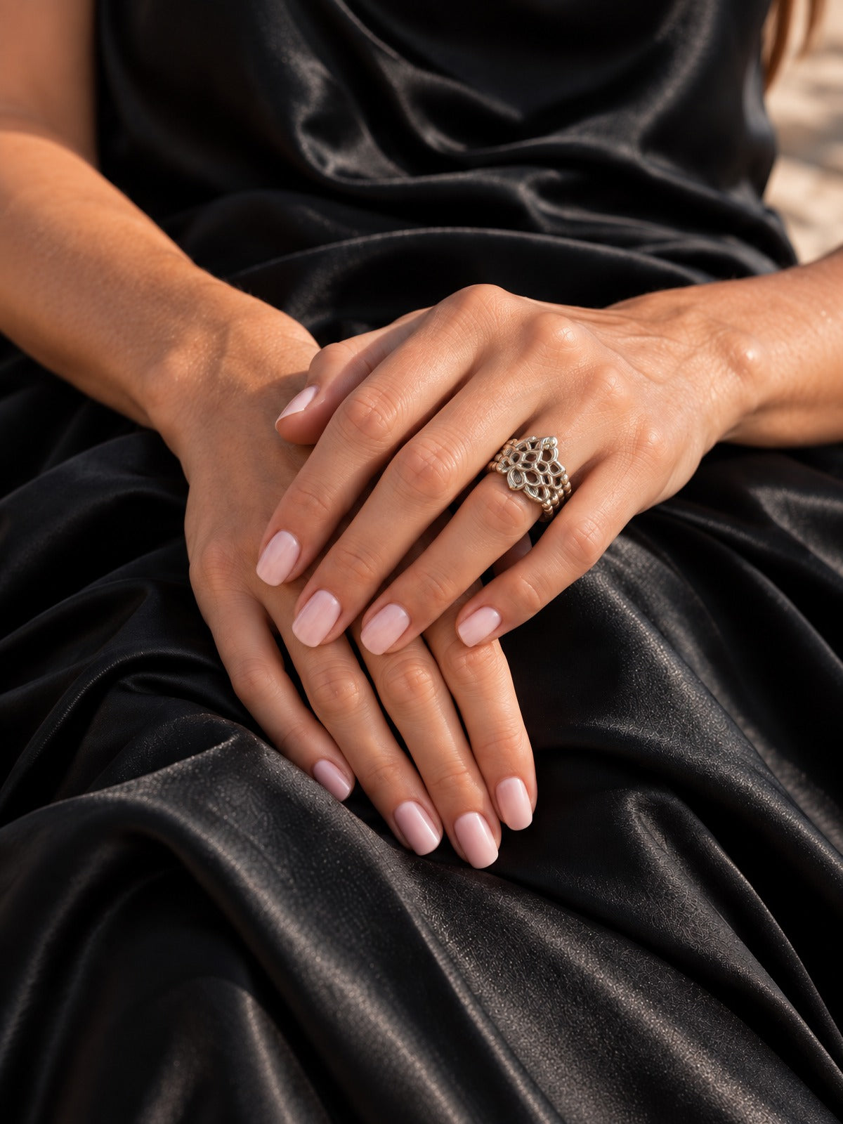 ⚜️ Filigree Stretch Ring | Floral Openwork | Silver-Tone & Gold-Tone 💗 — photo 2